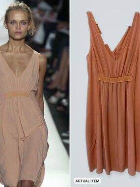 Narciso Rodriguez SS 2005 Runway Peach Silk Dress